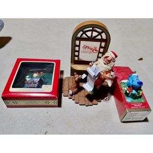 Lot of Vintage Christmas Decorations including Santa Workshop & Blues Clues